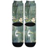 senya Women's Crew Socks Heron Bird Swamp Flower Soft Funny