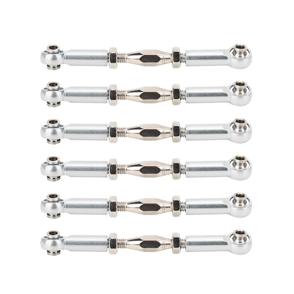 Lybunair 6Pcs RC Car Push Rod Aluminum Alloy Adjustable Push