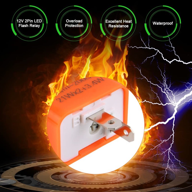 URAQT 12V 2-Pin LED Flasher Relay, Adjustable Indicator Relay, Turn