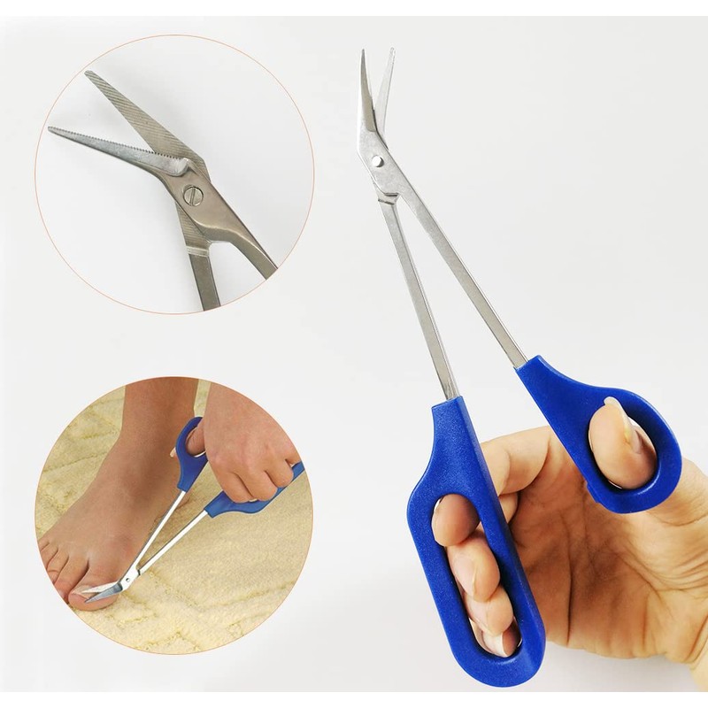 Long Handled Toenail Scissors & Easy Reach Long Handle Clippers