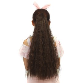 YJINCO YJWM015-nblk Ponytail Wig, Long, Hula Extension, Point Wig, Hair Clip, Curl, Wig, Easy Clip, Harajuku Style Hula