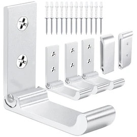 OHIYO Folding Wall Hooks 3" Folding Coat Hooks 6pcs Fold Up Wall Hooks for Hanging Coat Foldable Coat Hooks Wall Mounted Towel Hooks for Bathroom Hooks Wall Headphone Hanger (Silver)