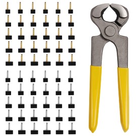 BELLE VOUS Replacement Tips for High Heels Black with Metal Pins (Pack of 60) - Set of 5 Different U-Shaped Sizes & Pliers - Shoe Repair Set with 30 Pairs of Caps for High Heels Shoes Women, black