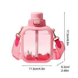 MiOYOOW Flat Water Bottle, Cute Square Bottle, Travel Outdoor Supplies for Women Outdoor Sports Camping Gym Fitness 24oz (700ML)
