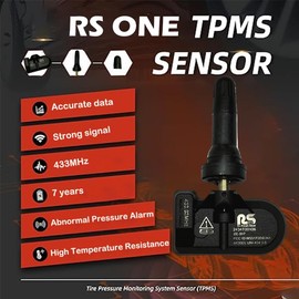 RS ONE TPMS Sensor 433Mhz 4pc| for Rivian R1T/R1S Models, Pre-Programmed Tire Pressure Sensor (Plastic)