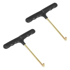 ANCLLO Pack of 10 Trampoline Tool Metal Trampoline Spring Puller Exhaust Spring Hook Trampoline Spring Compressor T Hook Puller Tool Spring Hook for Jumping Trampoline Tent Peg