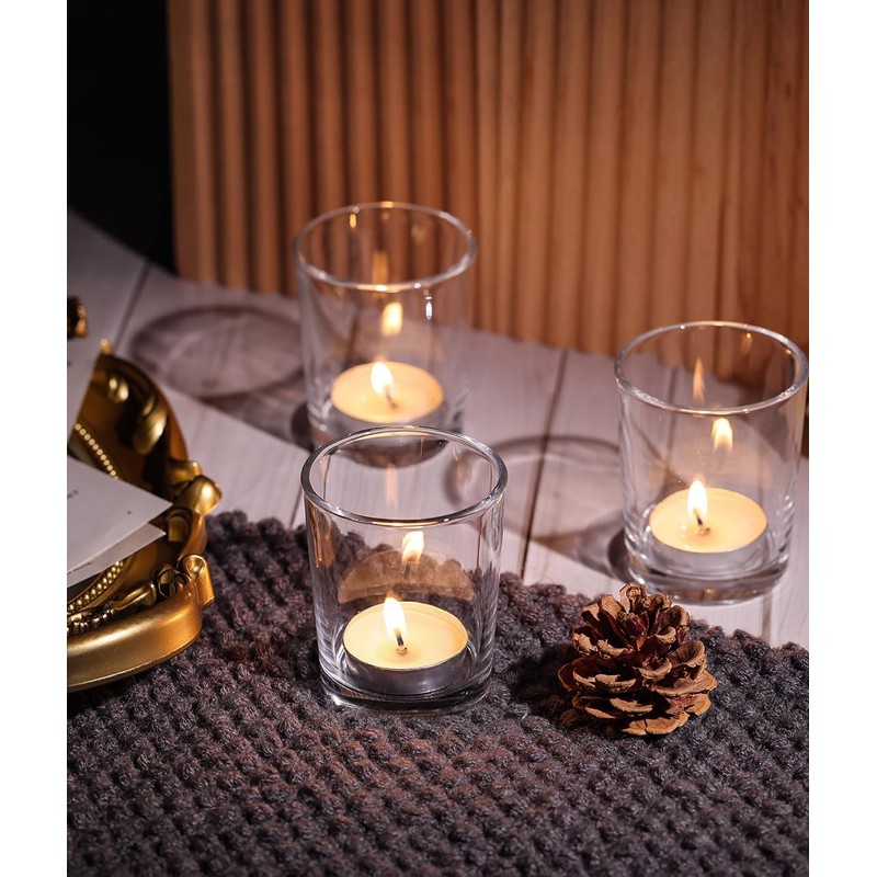 Letine 36-Pack Votive Candle Holders - Clear Glass Tea Light