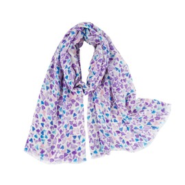 E-Clover Heart Scarf for Women Lightweight Purple Blue Cotton Scarves Fashion Shawl Wraps Head Scarf