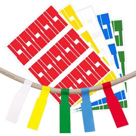 Cable Labels, Cable Tags, 300 Sheets in 5 Colors, Wire Identification, Lan, Handwritable, Commercial Use, Bulk Bulk Bulk (200)