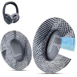 Instant-Chill Professional Bose Headphones Ear Pads, Fits Bose QuietComfort 35 ii /QC35 /QC25 /QC2 /QC15 /Ae2 /Ae2i /Ae2w /SoundTrue & SoundLink(Over-Ear), Cooling-Gel by Krone Kalpasmos – Grey Scrim