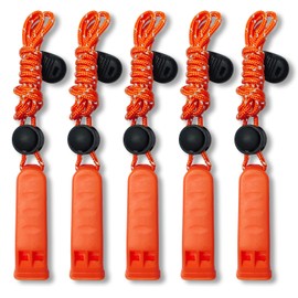 Lorsum Emergency Whistle, Safety Whistle Survival Shrill Loud for Camping Hiking Hunting Boating Fishing Life Vest Jacket Rescue Signaling Kids Lifeguard 5 Pack