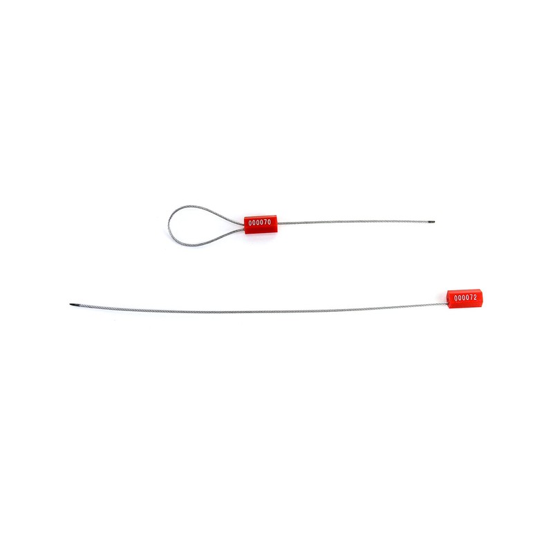 QWORK Steel Security Cable Wire Seals, Anti-Tamper Security Tags, Numbered,