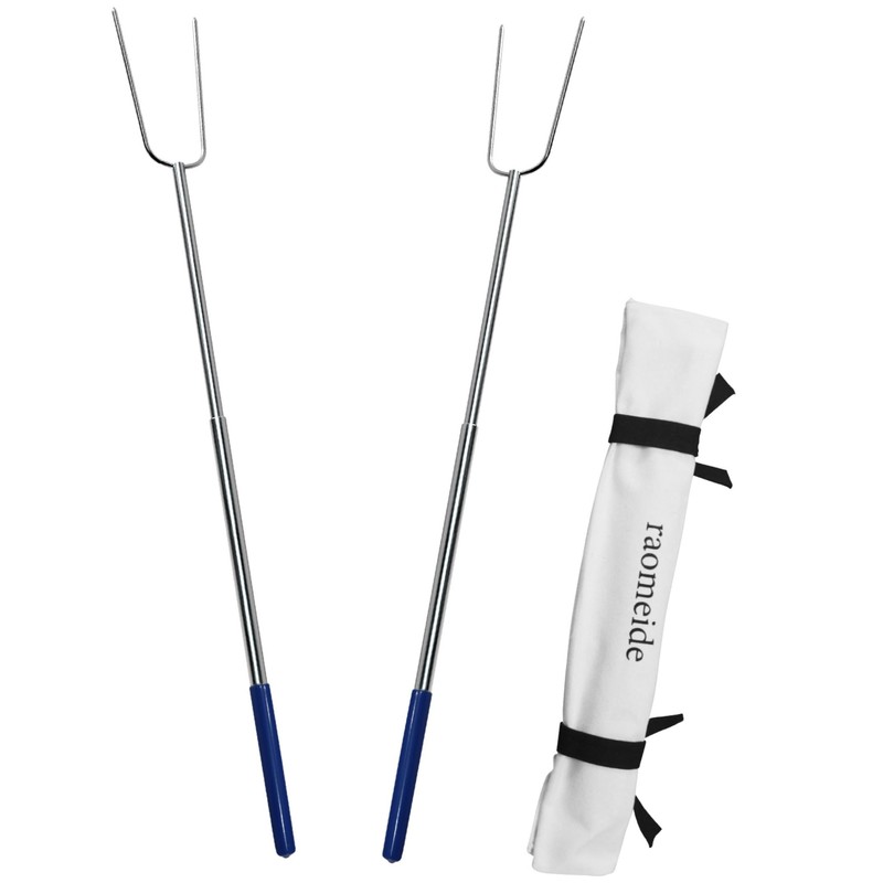RAOMEIDE 32" Heavy Duty Hot Dog Roasting Sticks for Campfire,
