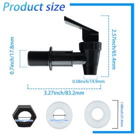 Hgzaccompany Replacement Cooler Faucet Water Bottle Jug, BPA-Free Plastic Spigot Spout Beverage Lever Pour Dispenser Valve, Crock Tap (4 Black)