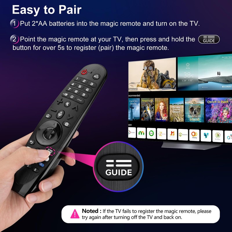Voice Magic Remote for LG UHD OLED QNED NanoCell 4K