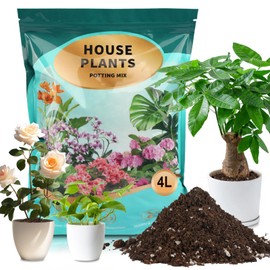 Omitgoter Potting Soil Mix for Indoor Plants 4qt, Organic Houseplant Soil Well Draining Dirt Ready to Use, Fit for House Plant Like Pothos, Philodendron, Monstera, African Violet