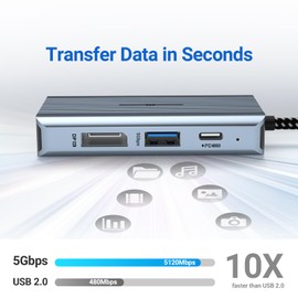 USB C Hub, oditton 4 in 1 USB C Hub, Dual Display 8K@30Hz HDMI 8K@30Hz DP, USB 3.0, 100W USB-C PD Charging Port 4 Port Docking Station for Laptops, HDTVs, Projectors, and More Type C Devices