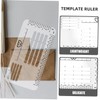 CAXUSD 12pcs Multi Functional Lettering Rulers Plastic Drawing Templates for