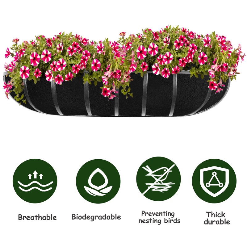 3PCS 36 Inch Planter Basket Liners Fabric Window Box Liners
