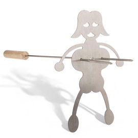 MIJOMA Lustiges Grillspieß-Set für Pärchen, Edelstahl mit Holzgriff, 20 cm, Perfektes Mitbringsel für Grillfans & Verliebte, BBQ-Zubehör