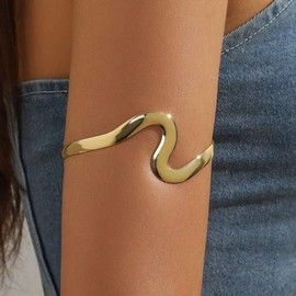 Long tiantian Arm Cuff Gold Cuff Jewelry for Women Upper Arm Bracelet Trendy Bangle Bracelets Armband Beach Jewelry Trendy Stuff Gifts