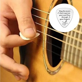 3Pcs stainless steel guitar plectrums guitar pick Guitar Pick Gifts for Guitarist Teacher Gift Music Student Graduation Gift Christmas Birthday Gifts May The Music That Inspires Your Soul