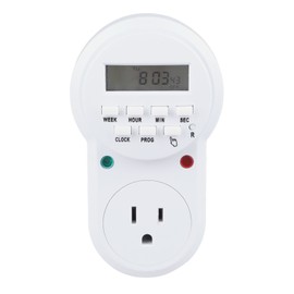 Timer Outlet 7 Day Programmable Digital Timer Plug in Light Timer Switch with 3 Prong Outlet for Appliance