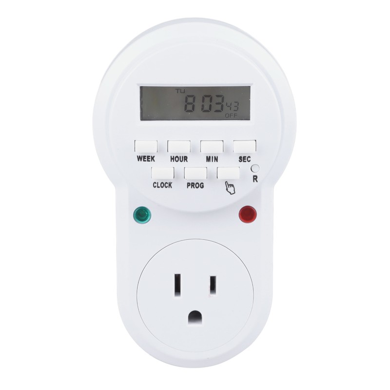 Timer Outlet 7 Day Programmable Digital Timer Plug in Light