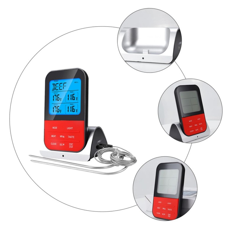 Zerodeko Meat Thermometer BBQ Oven Cooking Thermometer Food Remote Wireless