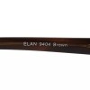 Elan 9404 Brown Eyeglasses Frames Rectangular Half Rim Crystals 53-18-135
