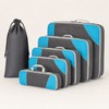 6-Piece Travel Compression Packing Cube Set with Mesh Panels and