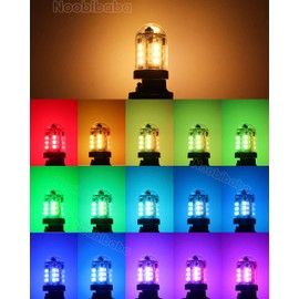 Noobibaba G4 LED Bulb Color Changing, 12V 24V RGB LED G4 Light Bulbs, 3W Low Voltage Landscape Lighting, Warm White+15 Multicolor (4 Lights and 1 Remote)