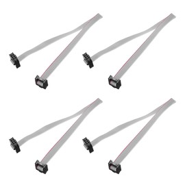 sourcing map 4 Pcs IDC Flat Ribbon Cable, 2mm Pitch 6mm Width 20cm Long 6 Pin FC to FC Flat Ribbon Connector Jumper Wire for PC, LED Displays