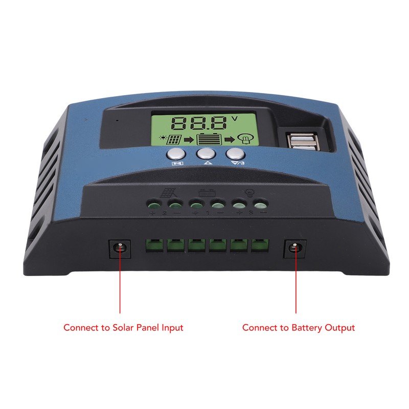 Solar Charge Controller 12V 24V Intelligent Identification MPPT Charging LCD