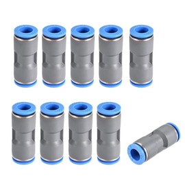 TA-VIGOR 10mm Straight Push Connectors, Pneumatic Connectors PE Tube Quick Connector, Straight Union Push Plastic Air Fitting, Quick Release Coupler for Air Compressor and Vacuum System, 10Pcs