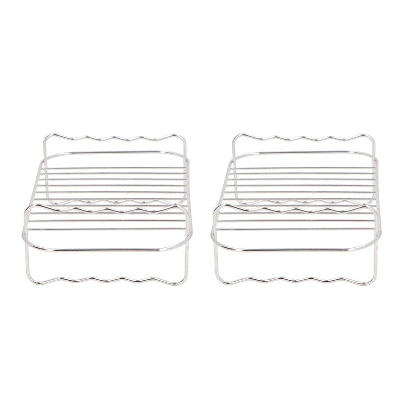 Double Layer Baking Grill Stainless Steel Dishwasher Safe Heat Evenly