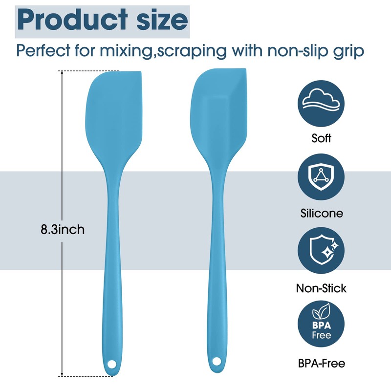 24 Pcs Mini Silicone Spatulas Bulk 8.3 Inch Rubber Spatula