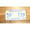 1979 ALABAMA LICENSE PLATE HEART OF DIXIE. VINTAGE AUTO TAG