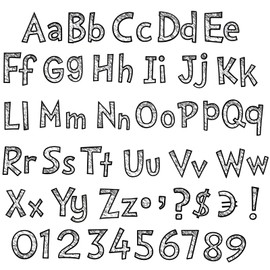 Tenare 134 Pieces 5 Inch Bulletin Board Letters Alphabet Numbers Letters Combo Set Cutouts for Bulletin Board Display Home Decor(Black Chalk Style)