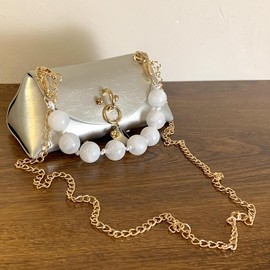 DOREAMALOE Clutch Triangle Tote Handbags with 2 Removable Straps and Zipper Closure Crossbody Bags Shoulder Purse Handbag for Women (Silver)