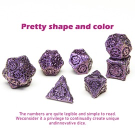 HKDZ Metal Dnd Dice 7Pcs Set, Polyhedral Rpg D&d Role Playing Table Game Dungeons And Dragons Dice Mtg Pathfinder D&d Dice Set colorful