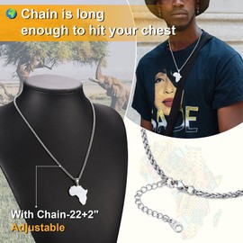 ChainsProMax Africa Necklace for Men Stainless Steel Collar Engagement African Jewelry Africa Map Pendant