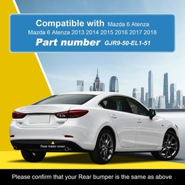 Goholy Car Rear Bumper Tow Hook Cover Compatible with Mazda 6 Atenza 2013 2014 2015 2016 2017 2018 Trailer Cover Cap GJR9-50-EK1-51 Small Lid Towing Eye Cap Unpainted