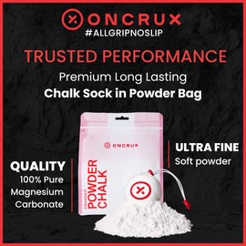 ONCRUX Chalk Sock 2 oz - Premium Refillable Chalk Ball - Made in USA - Performance Grade Grip Enhancer for Weightlifting, Rock Climbing, Gymnastics, Disc Golf and More