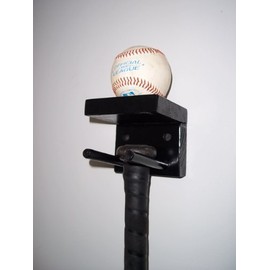 Wood Baseball Bat Rack Display Holder 1 Full Size Bat 1 Ball Black Softball