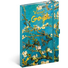 NOTIQUE Vincent van Gogh Lined Notebook with Elastic Band, 13 x 21 cm, Approx. A5, Designer Hardcover Notebook, Notepad, Journal, Diary for Adults, Women