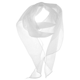 Topkids Accessories Bright Chiffon Neck Ties for Women and Men, Ladies Ties, Ties for Women UK, Womens Ties, Clothes for Women, Neck Ties, Winter Ties (White)