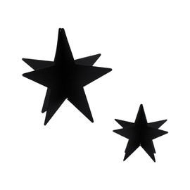 Metal Decorative Star Black in Set of 2 - 14 and 8 cm - Christmas Decoration Stars - Advent Christmas Decoration Table Decoration Window Decoration