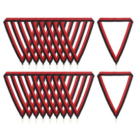 PATIKIL Award Neck Ribbons with Snap Clips, 10 Pcs Polyester Striped Medal Lanyards Ribbon for Competitions Sports Meetings Sports Party, Red Black