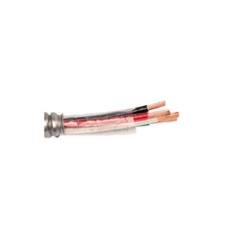 Wirenco 1/3 Metal Clad (MC) Cable with Ground, Aluminum Armored,